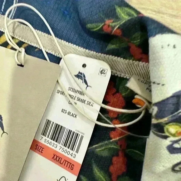 4XB Tommy Bahama sports jungle shade Silk Shirt season greetings button down - Picture 6 of 9